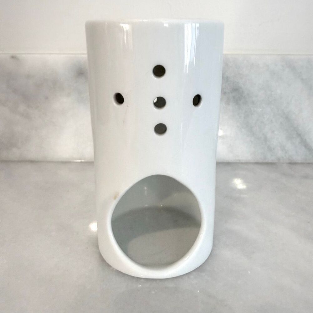 VIntage Torre & Tagus Cylinder Porcelain Candle Wax Oil Warmer Ivory OS